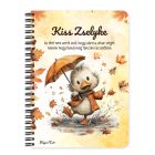 Személyre szabható - Cuki őszi esernyős kiskacsa mintás A6-os füzet