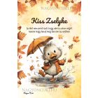 Személyre szabható - Cuki őszi esernyős kiskacsa mintás A6-os füzet