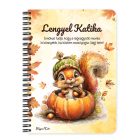 Személyre szabható - Cuki őszi kis mókus a tökben mintás A6-os füzet