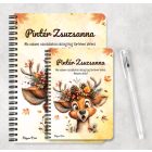 Személyre szabható - Cuki őszi csodálkozó szarvas mintás A6-os füzet