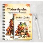 Személyre szabható - Cuki őszi kávézós béka mintás A6-os füzet