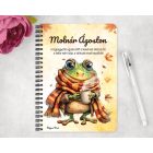 Személyre szabható - Cuki őszi kávézós béka mintás A6-os füzet
