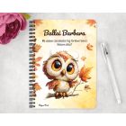 Személyre szabható - Cuki őszi bagoly lány mintás A6-os füzet