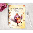 Személyre szabható - Cuki őszi táncoló kismadár mintás A6-os füzet