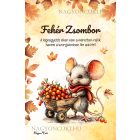 Személyre szabható - Cuki őszi gyűjtögető kisegér mintás A6-os füzet