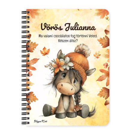 Személyre szabható - Cuki őszi póni csüccs mintás füzet