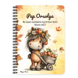   Személyre szabható - Cuki őszi póni almával mintás füzet
