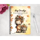 Személyre szabható - Cuki őszi póni almával mintás A6-os füzet