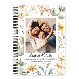   Saját fotós, személyre szabható - Virágoskert mintás A6-os füzet