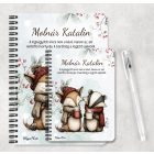 Személyre szabható - Cuki téli róka és borz mintás A6-os füzet