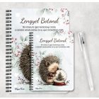 Személyre szabható - Cuki téli süni és a hógömb mintás A6-os füzet