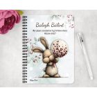 Személyre szabható - Cuki téli nyuszi gömbbel mintás A6-os füzet