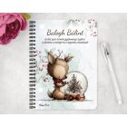 Személyre szabható - Cuki téli őzike hógömbbel mintás A6-os füzet