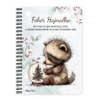 Személyre szabható - Cuki téli mosómedve hógömbbel mintás A6-os füzet