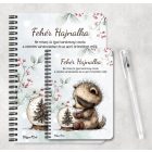 Személyre szabható - Cuki téli mosómedve hógömbbel mintás A6-os füzet