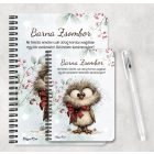 Személyre szabható - Cuki téli bagoly masnival mintás A6-os füzet