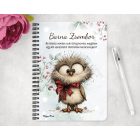 Személyre szabható - Cuki téli bagoly masnival mintás A6-os füzet