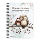 Személyre szabható - Cuki téli baglyocskák mintás A6-os füzet