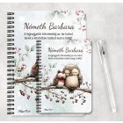 Személyre szabható - Cuki téli baglyocskák mintás A6-os füzet