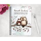 Személyre szabható - Cuki téli baglyocskák mintás A6-os füzet