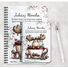 Személyre szabható - Cuki téli jávorszarvas mintás A6-os füzet