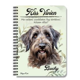   Személyre szabható - Briard kutya portré mintás A6-os füzet