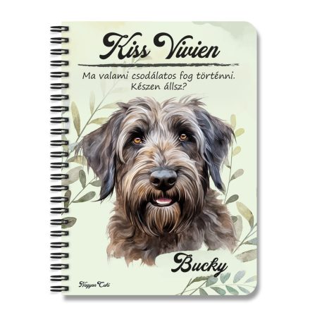 Személyre szabható - Briard kutya portré mintás A6-os füzet