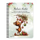 Személyre szabható - Cuki karácsonyi őzike és a díszek mintás A6-os füzet