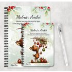 Személyre szabható - Cuki karácsonyi őzike és a díszek mintás A6-os füzet