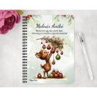 Személyre szabható - Cuki karácsonyi őzike és a díszek mintás A6-os füzet
