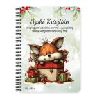 Személyre szabható - Cuki karácsonyi róka és az ajándékok mintás A6-os füzet