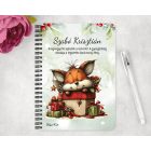 Személyre szabható - Cuki karácsonyi róka és az ajándékok mintás A6-os füzet