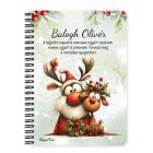 Személyre szabható - Cuki karácsonyi Mikulás és Rudolf mintás A6-os füzet