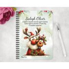 Személyre szabható - Cuki karácsonyi Mikulás és Rudolf mintás A6-os füzet