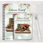 Személyre szabható - Cuki karácsonyi mosómaci és a süti mintás A6-os füzet