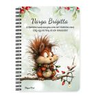 Személyre szabható - Cuki karácsonyi mókus és az égősor mintás A6-os füzet