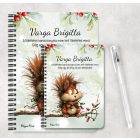 Személyre szabható - Cuki karácsonyi mókus és az égősor mintás A6-os füzet