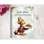 Személyre szabható - Cuki karácsonyi kacsa sütivel mintás A6-os füzet