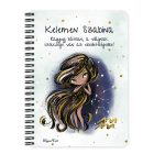 Személyre szabható - Barna hajú Csini Vízöntő lány mintás füzet