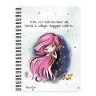 Személyre szabható - Rózsaszín hajú Csini Vízöntő lány mintás füzet