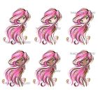 Személyre szabható - Rózsaszín hajú Csini Vízöntő lány mintás füzet