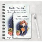 Személyre szabható - Vörös hajú Csini Kos lány mintás füzet