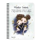 Személyre szabható - Barna hajú Csini Ikrek lány mintás füzet