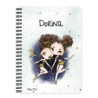 Személyre szabható - Barna hajú Csini Ikrek lány mintás füzet