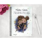 Személyre szabható - Barna hajú Csini Ikrek lány mintás füzet