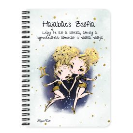   Személyre szabható - Szőke hajú Csini Ikrek lány mintás A6-os füzet
