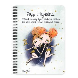   Személyre szabható - Vörös hajú Csini Ikrek lány mintás A6-os füzet