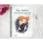 Személyre szabható - Vörös hajú Csini Ikrek lány mintás A6-os füzet