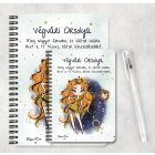 Személyre szabható - Vörös hajú Csini Oroszlán lány mintás A6-os füzet