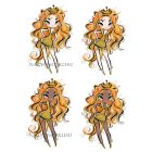 Személyre szabható - Vörös hajú Csini Oroszlán lány mintás A6-os füzet